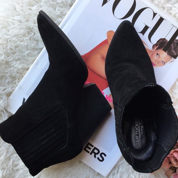 SALE 🧡Adam Tucker • Genuine Black Leather Western Bootie - Picture 3 of 9